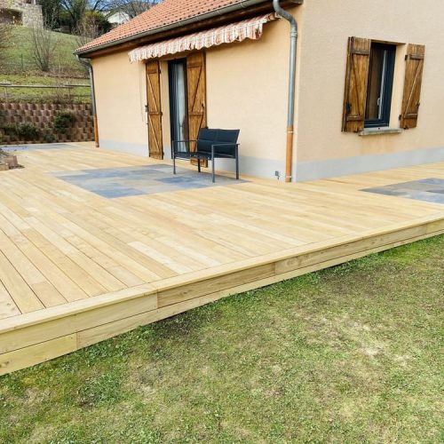 Créasol - Terrasse extérieure bois | Auvergne (63)