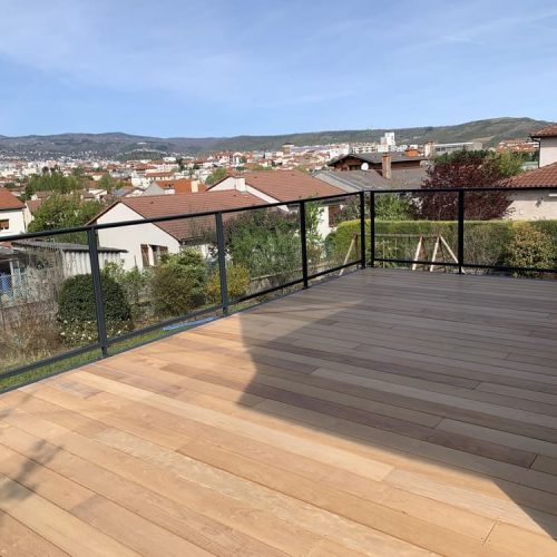 Créasol Auvergne - Terrasse extérieure bois en Auvergne